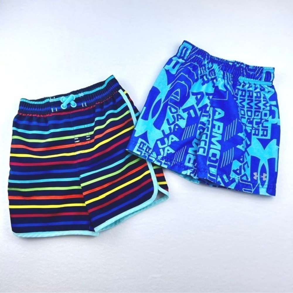 Under Armour & Wonder Nation Toddler Boys Swim Trunks Bundle 18M